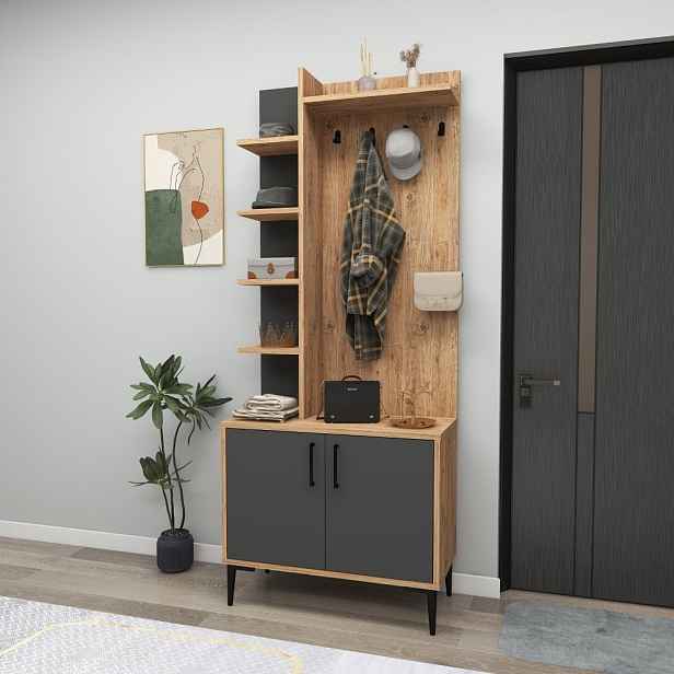 Předsíňová stěna Julendor - Atlantic Pine, Anthracite