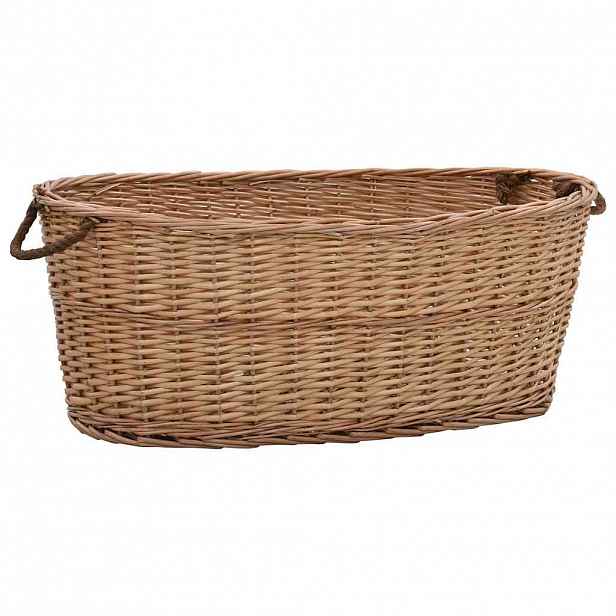 vidaXL Koš na dřevo s držadly 88 x 57 x 34 cm přírodní vrba