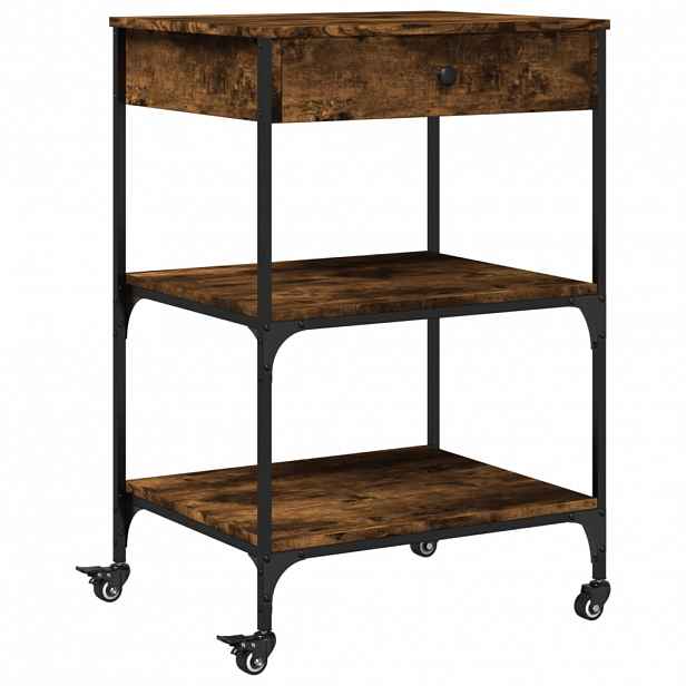 vidaXL Kuchyňský vozík kouřový dub 60 x 48 x 89,5 cm kompozitní dřevo