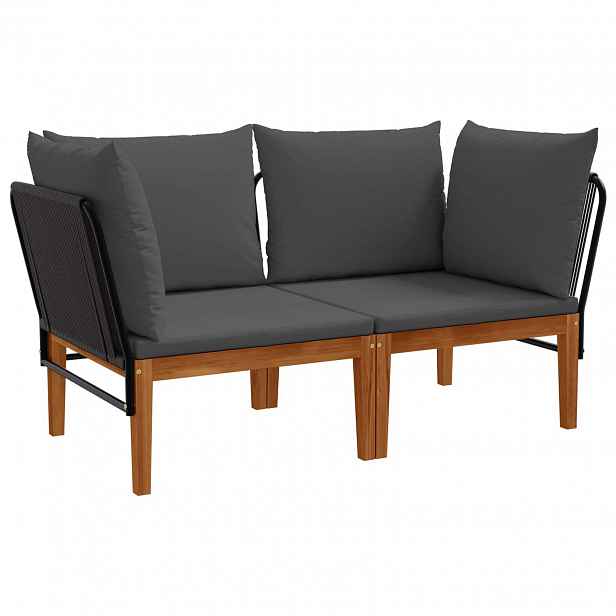 vidaXL 2 ks Masivní akáciové dřevo a provaz Přírodní
