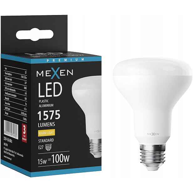 Mexen Nova Led Žárovka E27 R80 15W Teplá Bílá 3000K 1575 LM