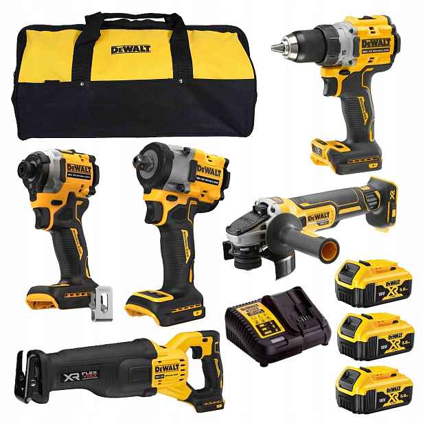 sada elektrického nářadí 18V 3x5.0Ah Dewalt [DCK509P3-QW]