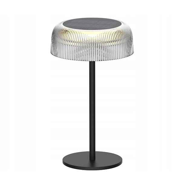 Venkovní solární stolní lampa černá Led na balkon terasu do zahrady Bluet