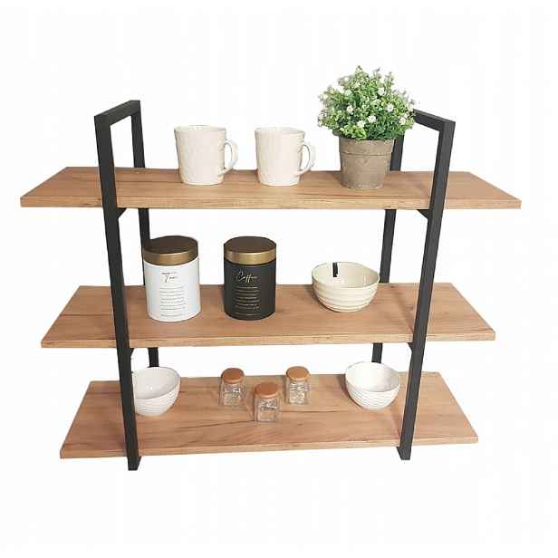 Závěsná nástěnná Police RAMA-3 Loft Aluminium 80x30x72 Alu Cube