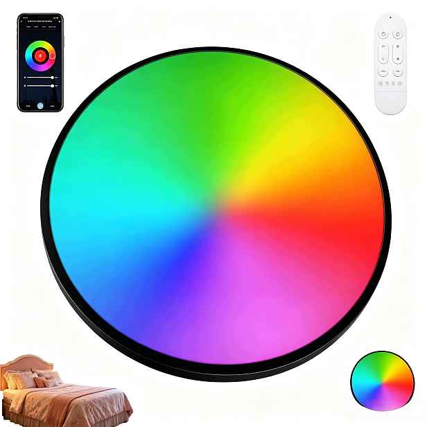 Lampa Stropní Svítidlo Led Rgb Bílá Cct 2700K-6500K Wifi Tuya Dálkový Ovladač Rf Aplikace