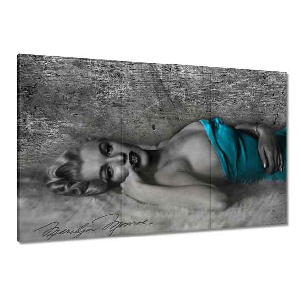 Obrazy 120x80 Marilyn Monroe v tyrkysové barvě