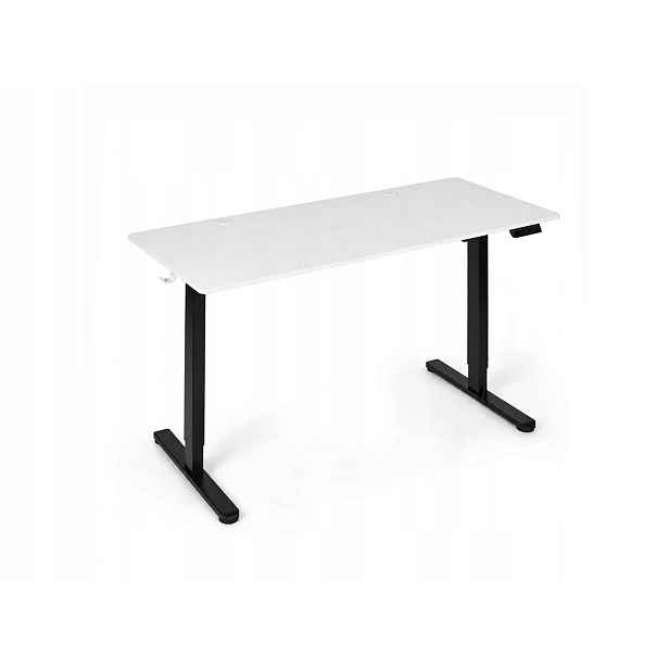 Elektrický zvedací psací stůl 120 x 60 cm bílý, nastavitelný pro kancelář v pokoji