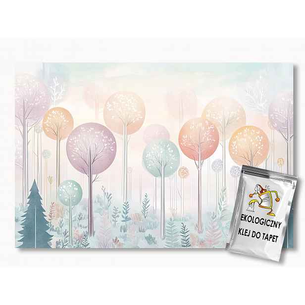 Fototapeta Flizelina Les Park Barevné Pastelové Stromy 208x146 130g