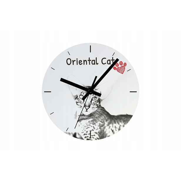 Kočka Orientální hodiny s kočkou, závěsné a stojící, personalizace fotografií