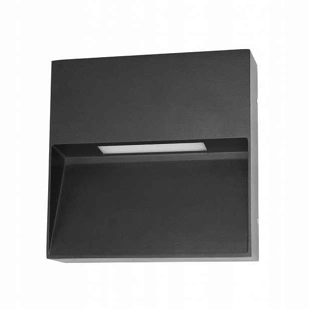 Led venkovní schodišťové svítidlo pro vestavbu, černé, 3 W, IP54 4 K, Fenis Italux