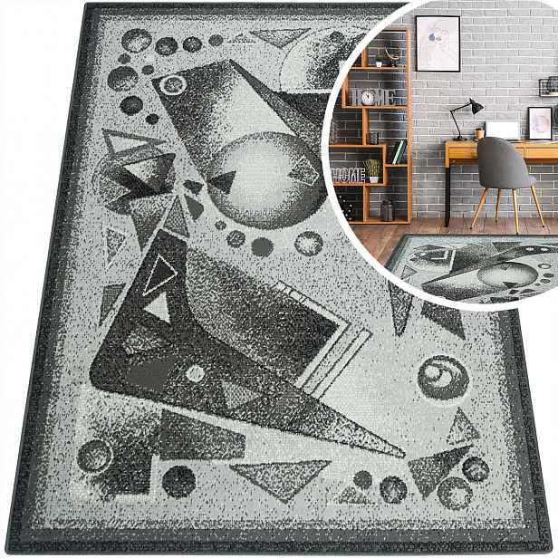 Módní Koberce Do Obývacího Pokoje Graf Šedá Černá 200x300PL