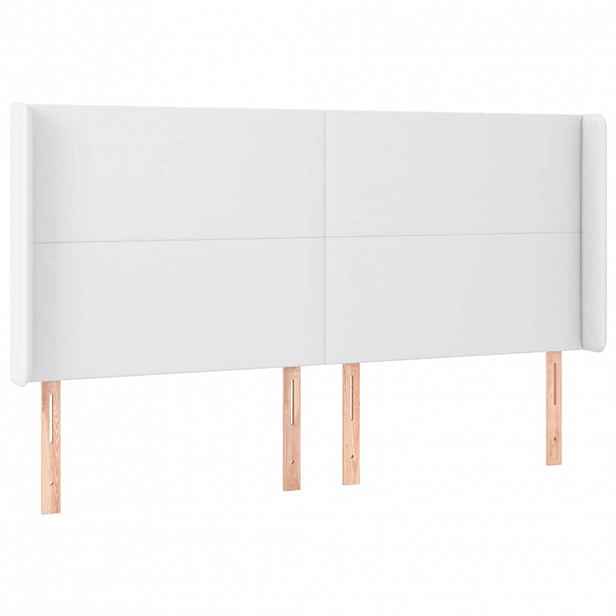 vidaXL Čelo postele typu ušák bílé 163x16x118/128 cm umělá kůže