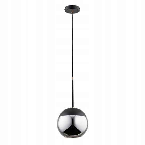 Závěsná lampa z moderního chromu, skleněná koule 20 cm do ložnice Alfa