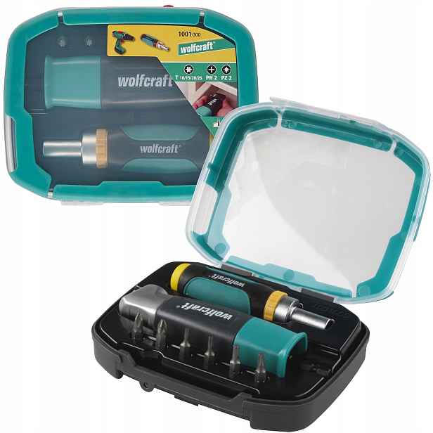 Úhlový adaptér pro bity se šroubovákem, sada Wolfcraft Plus