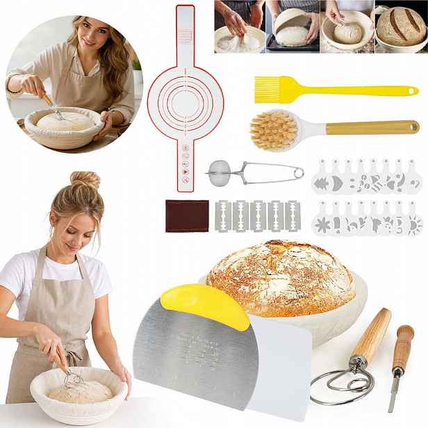 Košík Ratan Forma Na Kynutí Dokonalého Chleba Koš Pouzdro Nůž