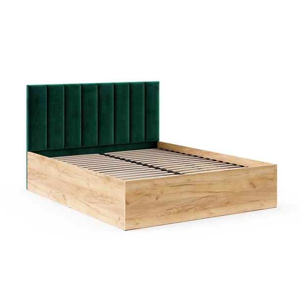 FDM Postel Grenada se zvedacím roštem Trinity lahvově zelená/dub craft, velikost 120x200