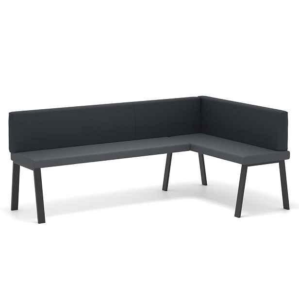 Idohome ROHOVÁ LAVICE MONO Y pravá ekokůže hladká, 128/168 cm, šedá