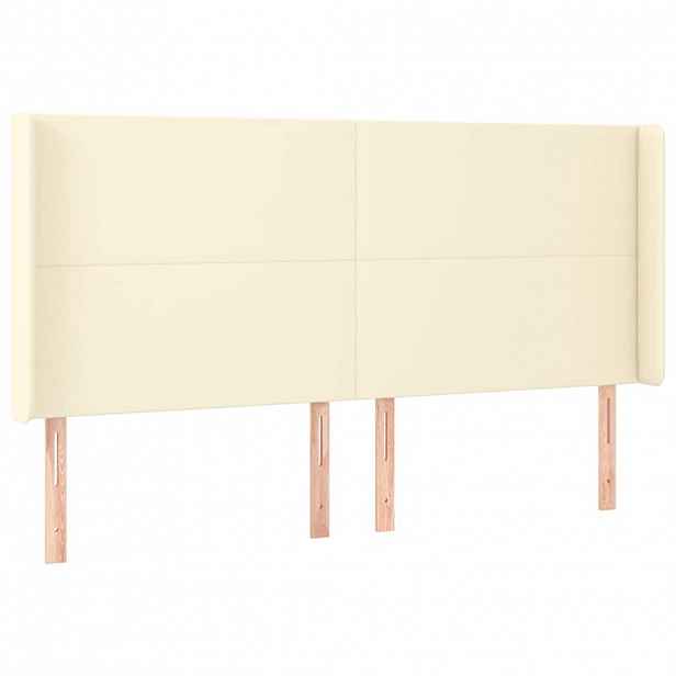 vidaXL Čelo postele typu ušák krémové 163x16x118/128 cm umělá kůže