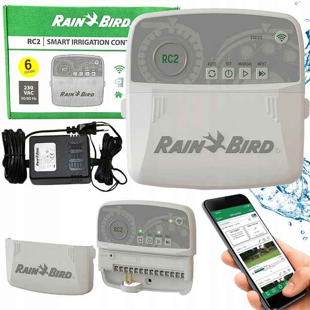 Vnitřní Ovladač Zavlažování S Wifi Modulem RC2 i6 Rain Bird 6 Sekcí