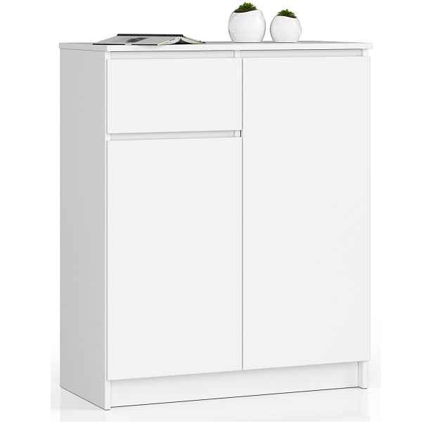 Ak furniture Komoda Kiara 80 cm 2 skříňky a 1 šuplík bílá