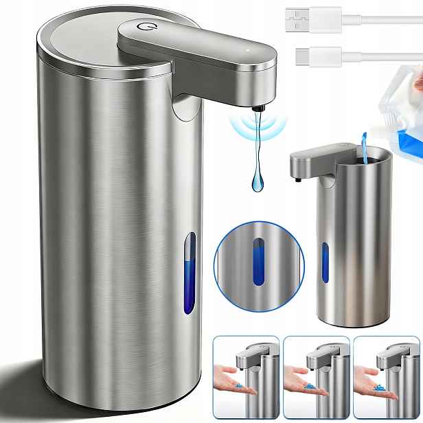 Bezdotykový Automatický Dávkovač Mýdla Dispenser 3 Úrovně Nastavení Trvalý