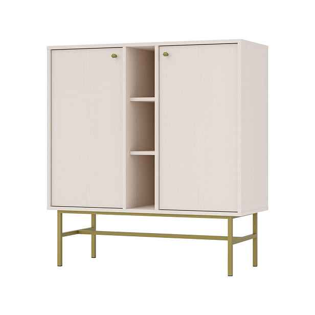 MASSENO KOMODA TORINO, 100/108/41 cm s 2 dvířky, béžová