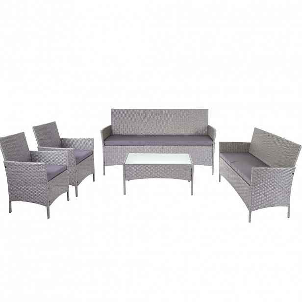 MCW 3-2-1-1 POLY-RATTAN SADA Šedá