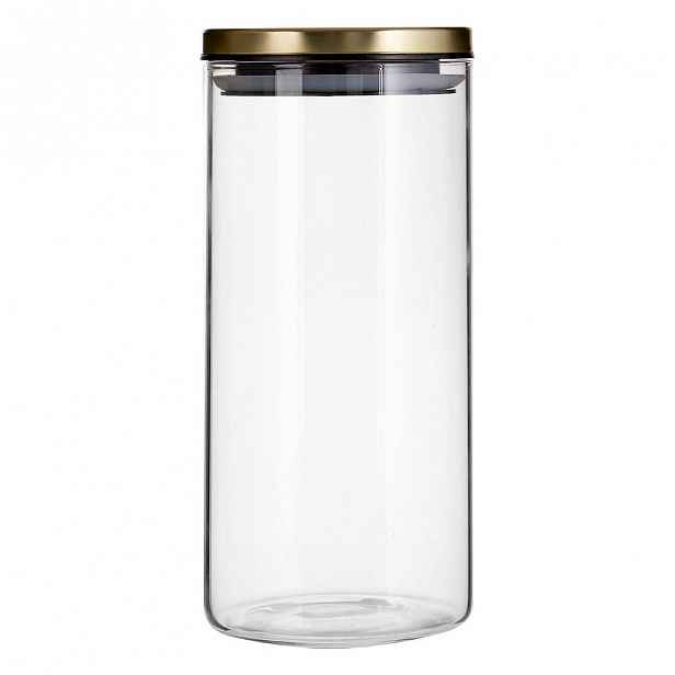 Skleněná dóza s víčkem ve zlaté barvě Premier Housewares, 1,3 l