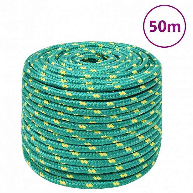 vidaXL Lodní lano zelené 12 mm 50 m polypropylen