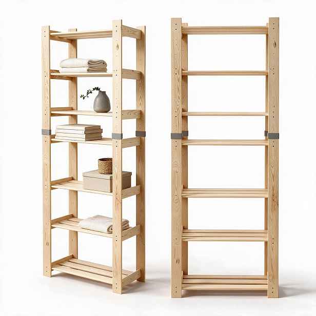 Modulární regál do spíže 195,2x60x25,7 cm dřevěný Leo