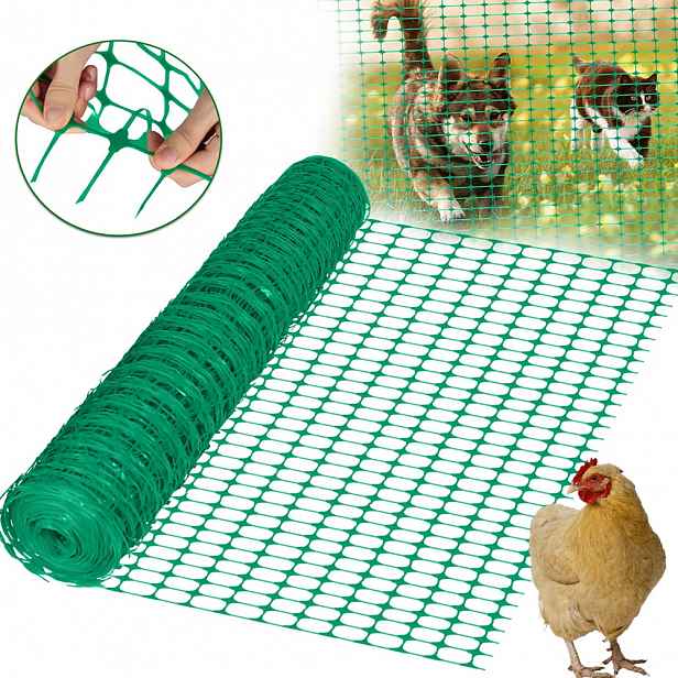 Síť na voliéry pro chov slepic z drátu plastová 65x35mm 1x30M Zelená