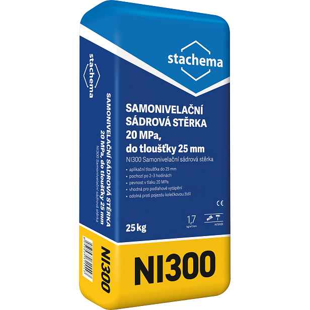 Stěrka samonivelační sádrová Stachema NI300 25 kg