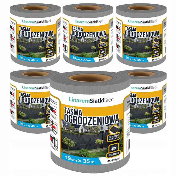 Stínící Panelové Pásy Šedá 19 cm x 35 m Kryt Na Oplocení Uv Set 6 ks