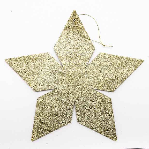 Vánoční ozdoba zlatá hvězda, 2D, 30 cm