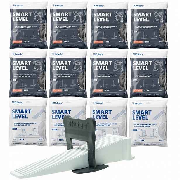 Kubala Smart Level Vyrovnávání Klínových Dlaždic 200 Klipsy 1,5 MM 800 Kusů