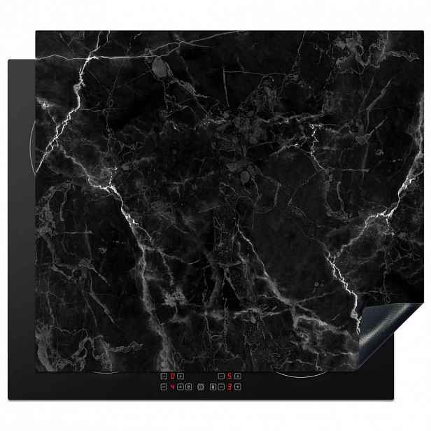 MuchoWow KRYT NA INDUKČNÍ DESKU Mramor - Černá - Bílá - Textura - Mramorový vzhled 57.6x51.6 cm