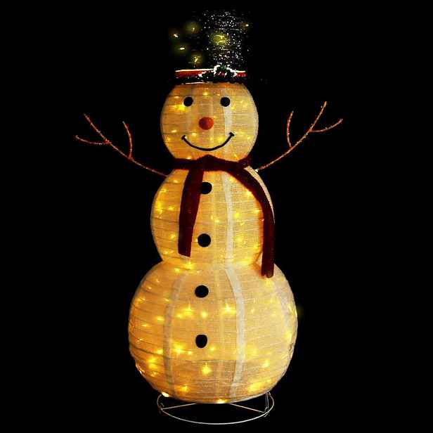 vidaXL Dekorativní vánoční sněhulák s LED luxusní tkanina 120 cm