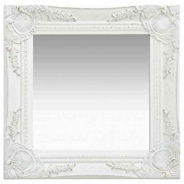 vidaXL Nástěnné zrcadlo barokní styl 40 x 40 cm bílé