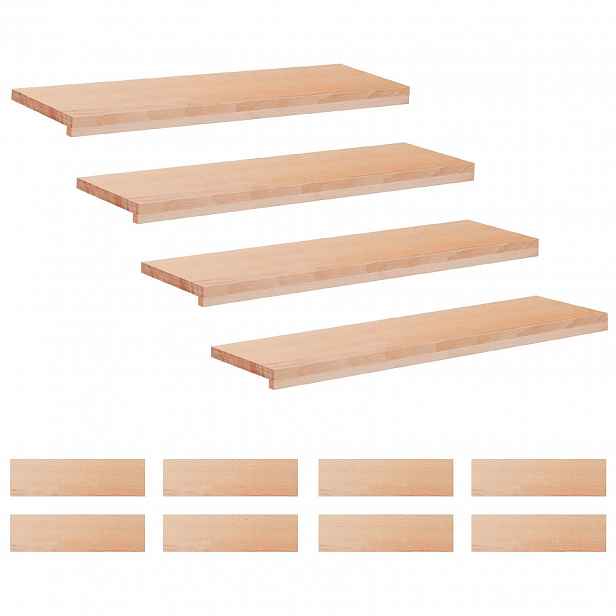 vidaXL Schodišťové nášlapy 12 ks 100 x 30 x 2 cm Přírodní