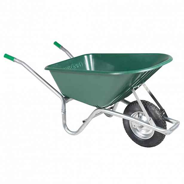 vidaXL Trakař zelený 90 l 150 kg pozinkovaná ocel a plast