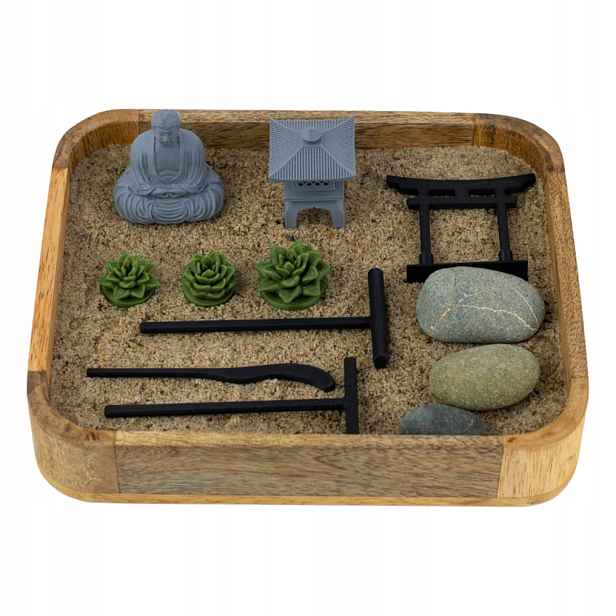 Zahrada Zen Mini dřevěná 22 cm x 18 cm Relaxace Meditace Harmonie