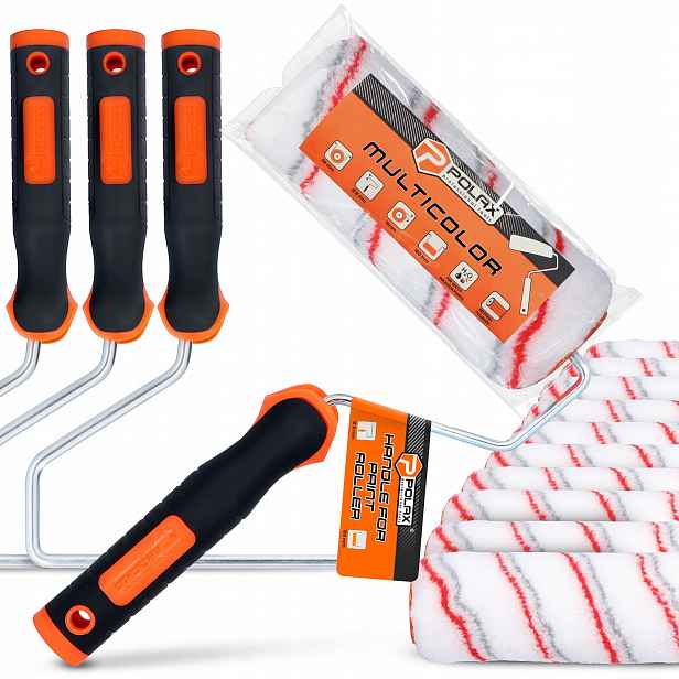 10x Malířský Váleček 18 cm Náhradní nátěr na stěny nábytku 3x Rukojeť H0-P