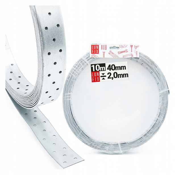 Perforovaná montážní páska 10 m 40 x 2 mm tesařská ocelová 1 Ks.