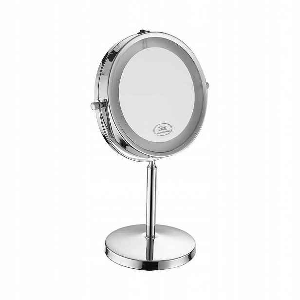 V-tac Zrcadlo přenosné 3W Led koupelna make-up 4xAAA fi.17CM chrom