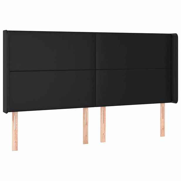 vidaXL Čelo postele typu ušák černé 183x16x118/128 cm umělá kůže