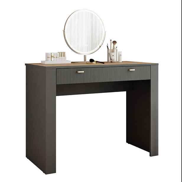 Idohome TOALETNÍ STOLEK AVENA se 2 zásuvkami, 102 cm, černý / dub