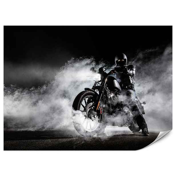 Muralo FOTOTAPETA do Pokoje Mládeže Motocykl Mlha Muž Silnice Kouř Sport Akce 300x210