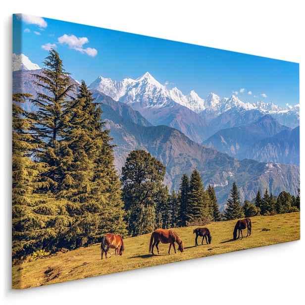 MyBestHome BOX Plátno Koně A Horská Krajina Varianta: 40x30