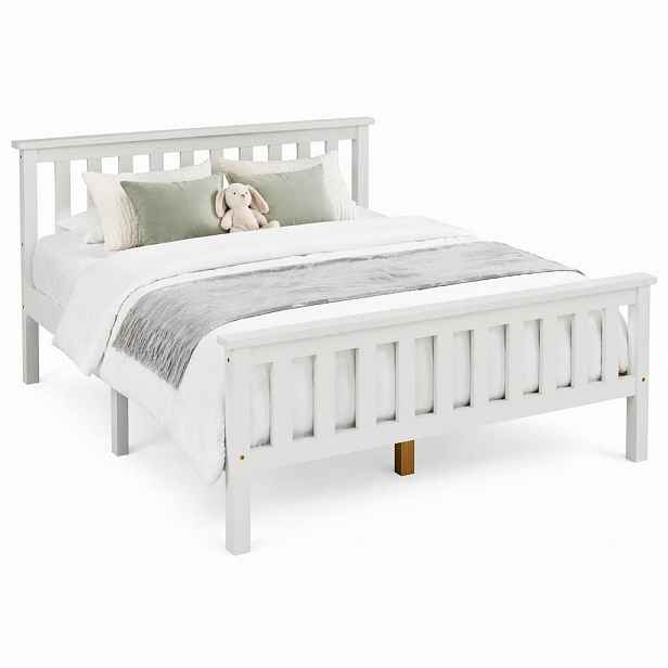 STILVORA POSTEL 140/200 cm bílá s roštem z masivu, minimalistický design