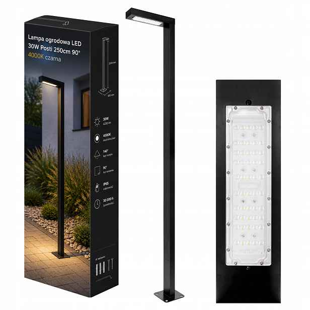 Zahradní stojící sloupková lampa Sloup Lampa 250 cm venkovní 4000K Led